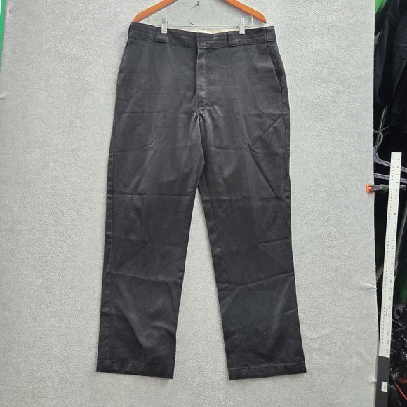 Dickies Other - Dickies Men Pants 38X32 Black Chino Twill Work Pants Button 32" Inseam Logo